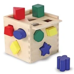 Melissa & Doug 10575 Bunter Formsortierwürfel Holz