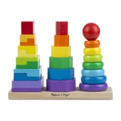 Melissa & Doug 10567 Geometrischer Stapler Holz Motorikspielzeug