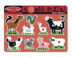 Melissa & Doug 10726 Steckpuzzle Aus Holz "Tiere Auf Dem Bauernhof" Mit Ton