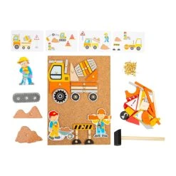 Legler 11573 Hammerspiel "Baustelle" Nagelspiel Motorikspiel Holz -Le Toy Van Geschäft 11573 2 Hammerspiel Baustelle