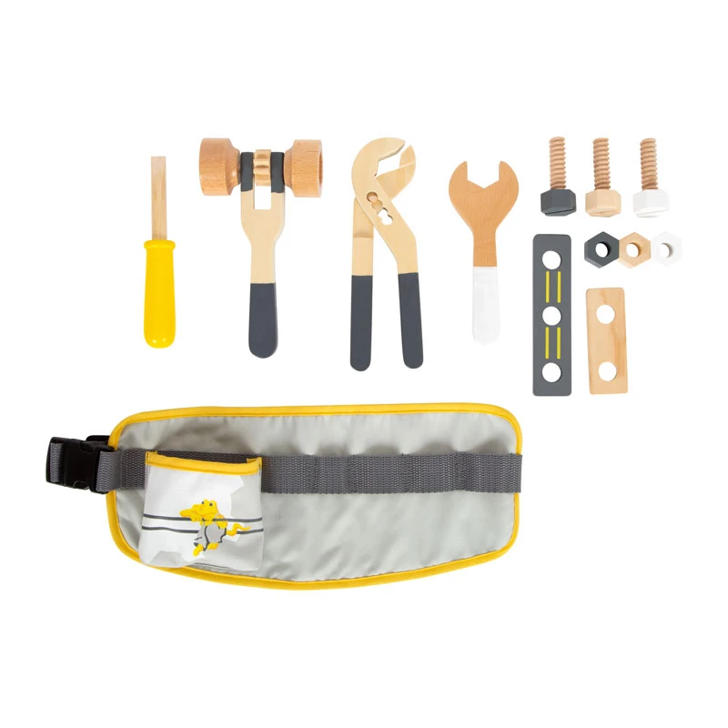 Legler 11807 Werkzeuggürtel Miniwob Mit Werkzeug Aus Holz 4 Legler 11807 Werkzeuggürtel Miniwob Mit Werkzeug Aus Holz – Bild 2
