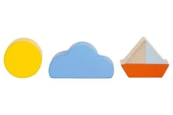 Legler 12312 Motorikwürfel "Großer Ozean" Blau Holz -Le Toy Van Geschäft 12312 5 Motorikwurfel Grosser Ozean