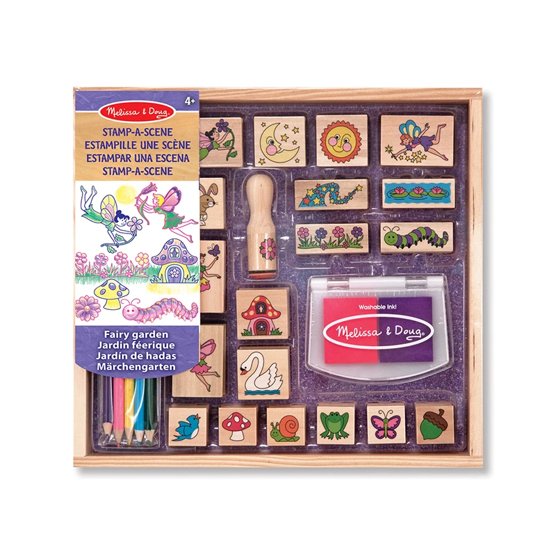 Melissa & Doug 12424 Stempelset "Märchengarten" 20 Stempel Stifte.. Holzbox 4 Melissa & Doug 12424 Stempelset "Märchengarten" 20 Stempel Stifte.. Holzbox – Bild 2