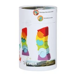 Cubika 12718 Stapelturm "Flexible Tower" 8-teilig Holz Ukrainian Toys -Le Toy Van Geschäft 12718 4 Stapelturm Flexible Tower