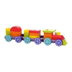 Cubika 12923 Holzzug "Rainbow Express" Stapelbar Motorikspielzeug Holz Ukrainian Toys