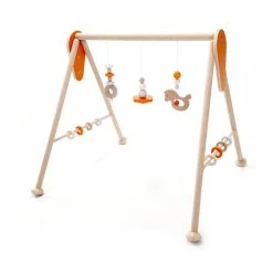 Hess 13385 Babyspielgerät "Pferd" Nature Orange Gym Aus Erzgebirge Holz
