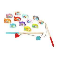 Cubika 13739 Fishing Game - Angelspiel 14-teilig Holz Ukrainian Toys