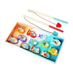 Cubika 13739 Fishing Game - Angelspiel 14-teilig Holz Ukrainian Toys -Le Toy Van Geschäft 13739 3 Fishing Game