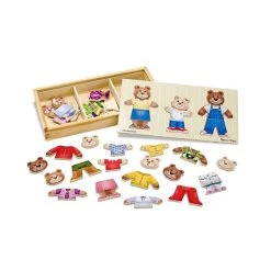 Melissa & Doug 13770 Anziehpuppenpuzzle "Bärenfamilie" Holz -Le Toy Van Geschäft 13770 2 Anziehpuzzle Barenfamilie