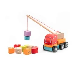 Cubika 13982 Crane Truck - Kranauto Mit Magnet + Zubehör Holz Ukrainian Toys