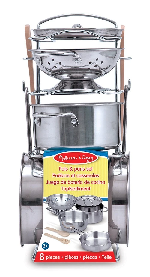 Melissa & Doug 14265 Topf-Set Für Kinderküche Metall 4 Melissa & Doug 14265 Topf-Set Für Kinderküche Metall – Bild 2