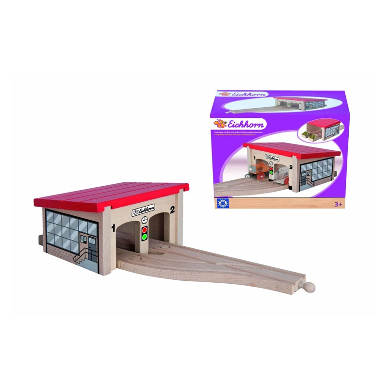 Eichhorn 1515 Lokschuppen 6-tlg. Holz Für Holzeisenbahn 3 Eichhorn 1515 Lokschuppen 6-tlg. Holz Für Holzeisenbahn