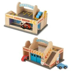 Melissa & Doug 19271 Parkhaus Mit Tankstelle Holz