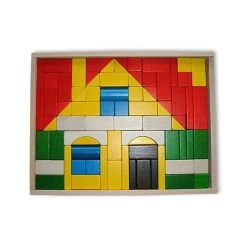 Ebert 205425 Baukasten "Haus" Bunt 83 Teile Holz Erzgebirge