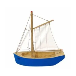 Ogas 2065 Schwimmfähiger Kutter Holzboot 22 X 24 Cm Aus Holz Segelboot