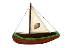 Ogas 2112 Indianerboot Holzboot Segelboot Aus Holz Handbemalt