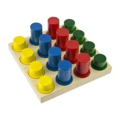 Nic 2122 Cubio Steckbrett Groß 16 Stecker Holz