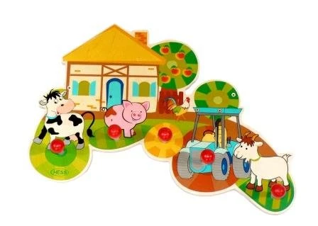 Hess 30304 Kinder-Garderobe "Bauernhof" Holz Erzgebirge 3 Hess 30304 Kinder-Garderobe "Bauernhof" Holz Erzgebirge