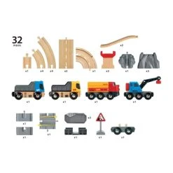 Brio 33210 Schienen & Straßen, Steinverlade-Set Für Holzeisenbahn -Le Toy Van Geschäft 33210 4 Schienen Strassen Steinverlade Set