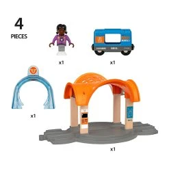 Brio 33973 Smart Tech Sound Bahnhof Mit Action Tunnel Für Holzeisenbahn -Le Toy Van Geschäft 33973 3 Bahnhof mit Action Tunnel