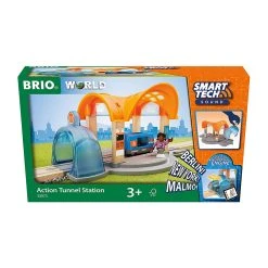 Brio 33973 Smart Tech Sound Bahnhof Mit Action Tunnel Für Holzeisenbahn -Le Toy Van Geschäft 33973 4 Bahnhof mit Action Tunnel