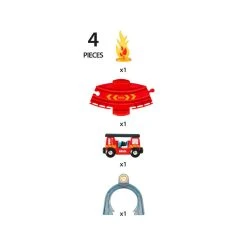 Brio 33976 Smart Tech Sound Feuerwehreinsatz Für Holzeisenbahn -Le Toy Van Geschäft 33976 5 Feuerwehreinsatz