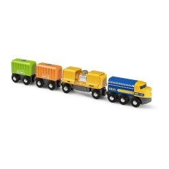 Brio 33982 Güterzug Mit Drei Waggons Für Holzeisenbahn