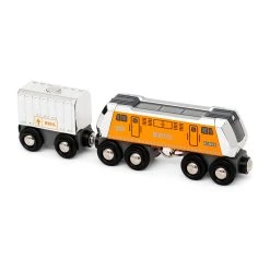 Brio 36009 Große Frachtlok Mit Waggon - Special Edition 2022 Für Holzeisenbahn