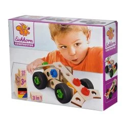 Eichhorn 39007 Constructor "Rennauto" 35-tlg. Holzbaukasten Holz -Le Toy Van Geschäft 39007 4 Constructor Rennauto