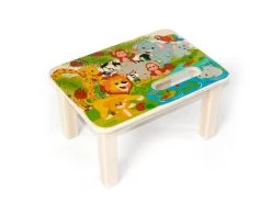 Hess 30285 Kinder-Fußbank "Dschungel" Holz Erzgebirge
