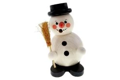Hess 40005 Räuchermann "Schneemann Mit Besen" Holz Erzgebirge