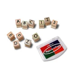 Melissa & Doug 40118 Holzstempel-Set "Buchstaben Und Zahlen" -Le Toy Van Geschäft 40118 2 Stempelset ABC 123