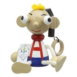 ABA-Factory ABA 40230 Federfigur "Hurvinek" Schwingtier Holz Mit Ziehfeder