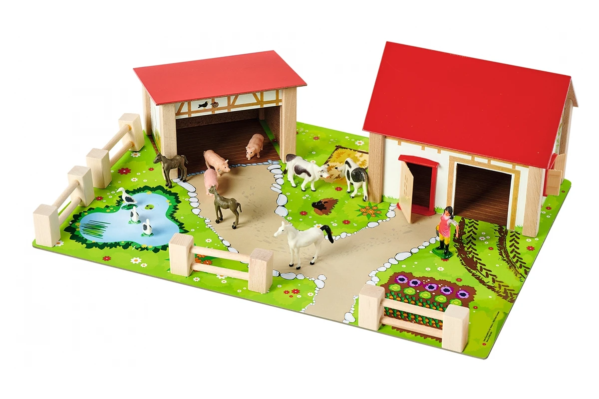 Eichhorn 4309 Großer Bauernhof Mit Viel Zubehör Holz + Tiere Aus Kunststoff 3 Eichhorn 4309 Großer Bauernhof Mit Viel Zubehör Holz + Tiere Aus Kunststoff