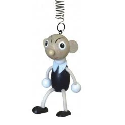 ABA-Factory ABA 50208 Federfigur "Spejbl" Schwingtier Holz Mit Ziehfeder