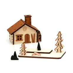 Sigro 521473 Räucherhaus "Skihütte" Natur Holz -Le Toy Van Geschäft 521473 4 Raucherhaus Skihutte