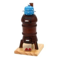 Sigro 521608 Brauner Räucherofen Mit Blauen Topf Holz