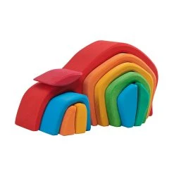 Glückskäfer 523031 Gewölbe-Tunnel 10-teilig Holzbausteine Bunt