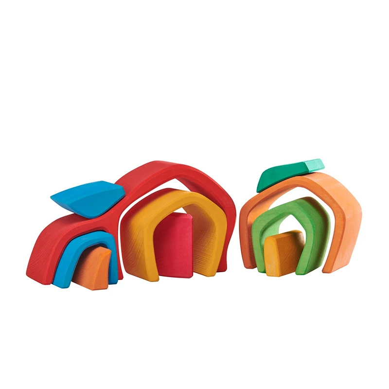 Glückskäfer 523031 Gewölbe-Tunnel 10-teilig Holzbausteine Bunt 4 Glückskäfer 523031 Gewölbe-Tunnel 10-teilig Holzbausteine Bunt – Bild 2