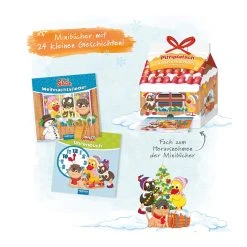 Trötsch 52314 Adventskalender Haus "Pittiplatsch" 24 Minibücher -Le Toy Van Geschäft 52314 3 Adventskalender Haus Pittiplatsch