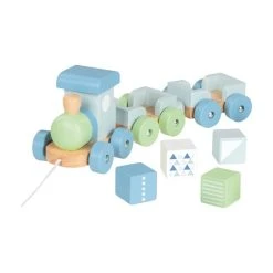 Goki 55871 Holzzug "Stockholm" Lifestyle Aquablau Mit Bausteinen -Le Toy Van Geschäft 55871 2 Holzzug Stockholm