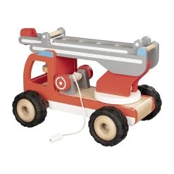 Goki 55877 Holzauto "Feuerwehr" Leiterwagen Rot Holz -Le Toy Van Geschäft 55877 3 Feuerwehr
