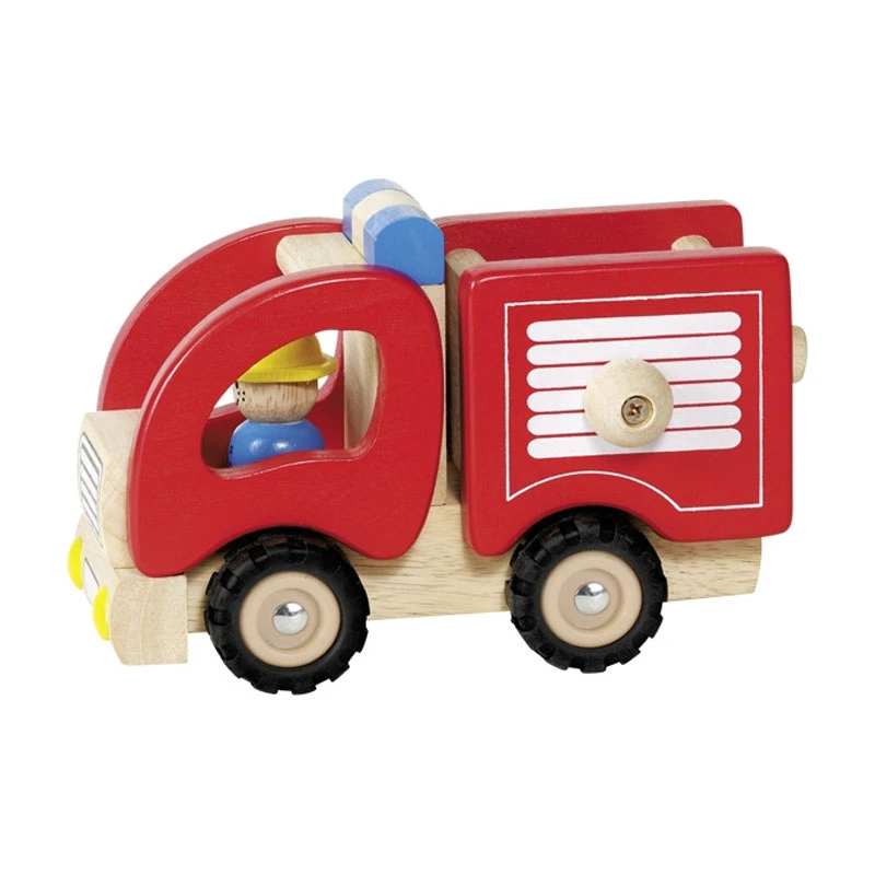 Goki 55927 Holzauto "Feuerwehr" Rot Mit Figur 3 Goki 55927 Holzauto "Feuerwehr" Rot Mit Figur