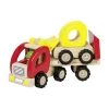 Goki 55963 Tieflader Mit Radlader 34x8,5x12 Cm Holz Ab 2 Jahre -Le Toy Van Geschäft 55963 Tieflader Radlader
