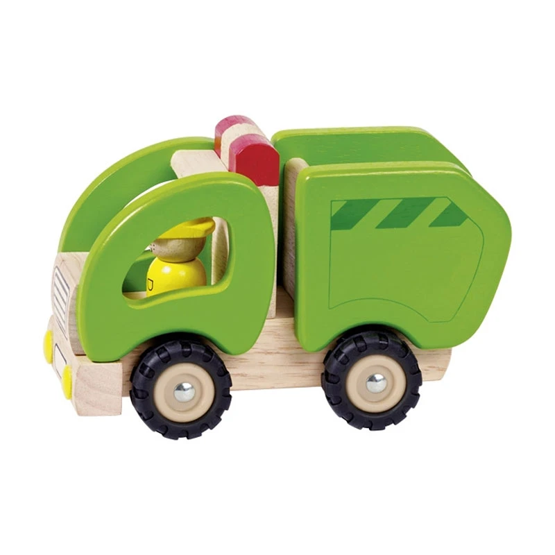 Goki 55964 Müllwagen LKW Grün Holz 3 Goki 55964 Müllwagen LKW Grün Holz
