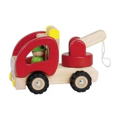 Goki 55965 Abschleppwagen Rot Ab 2 Jahre Holz 18,5 Cm Lang