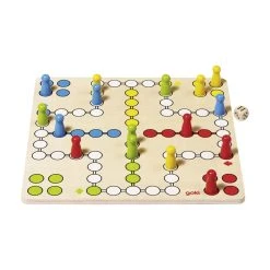 Goki 56710 Gesellschaftsspiel "Ludo Basic" Holz