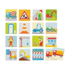 Goki 56761 Memospiel "Baustelle" 32-teilig Holz