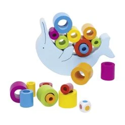 Goki 56901 Balancierspiel "Delfin" Geschicklichkeitsspiel Holz