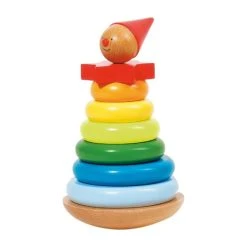 Goki 57961 Stapel-Stehauf-Männchen "Peppo" Steckmännchen Holz